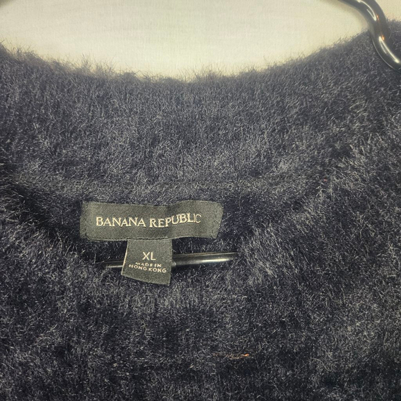 Banana Republic NWOT Black Eyelash Fuzzy Sweater Button Detail Retail - Picture 6 of 9